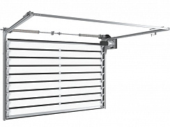 Скоростные секционные ворота ISD01-PARKING из алюминиевых сэндвич-панелей с торсионным механизмом (2400x3300)