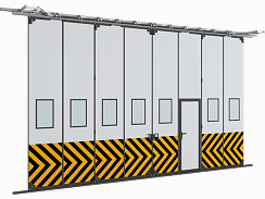 Автоматические промышленные складные ворота doorhan ifg-lg RAL 9003 белые 4000х3000мм